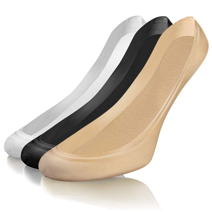 Damen-Füßlinge Serie Weiß/Schwarz/Beige