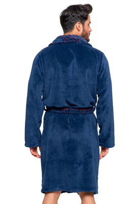 Blue Men's Elegance Cotton Bathrobe