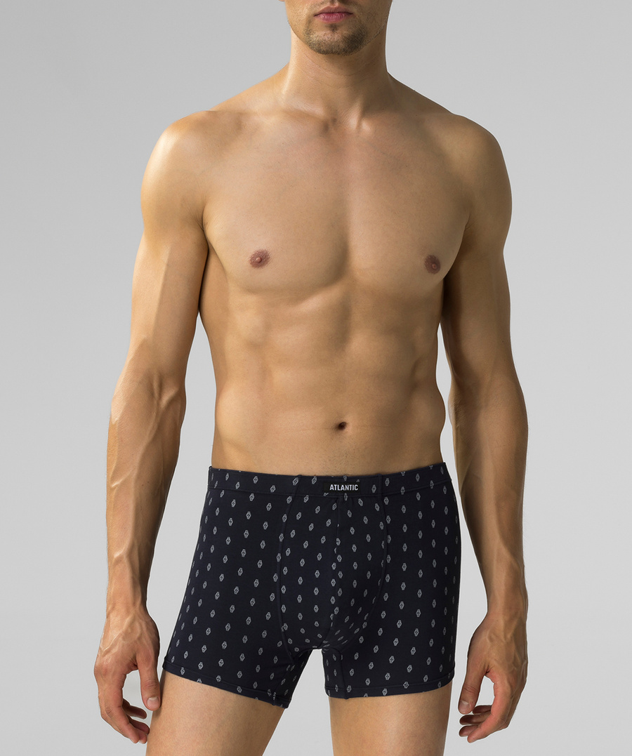 Herren-Boxershorts 3MH-195 Grau/Marine/Blau