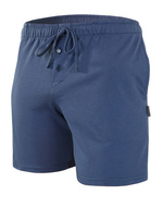 Sesto Senso Herren Schlafshorts MILO 2 – Bequeme Baumwolle, Atmungsaktiv, Mit Taschen, Kordelzug, Kurze Länge, Kariert, Blau