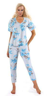Damenpyjama Serie Blau