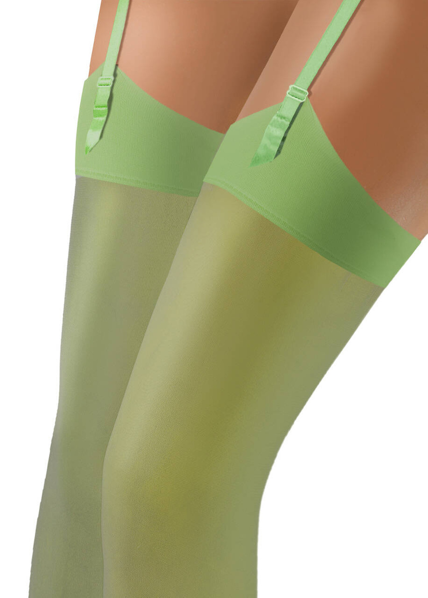 Sesto Senso Damen Pończochy PDP 02 – Elegante Halterlose Strümpfe mit Naht, 20 DEN, Halbmatte, Glatte Optik, Elastisches Material, Hoher Tragekomfort, Poliamid, Grün, Für Arbeit und Romantische Anlässe