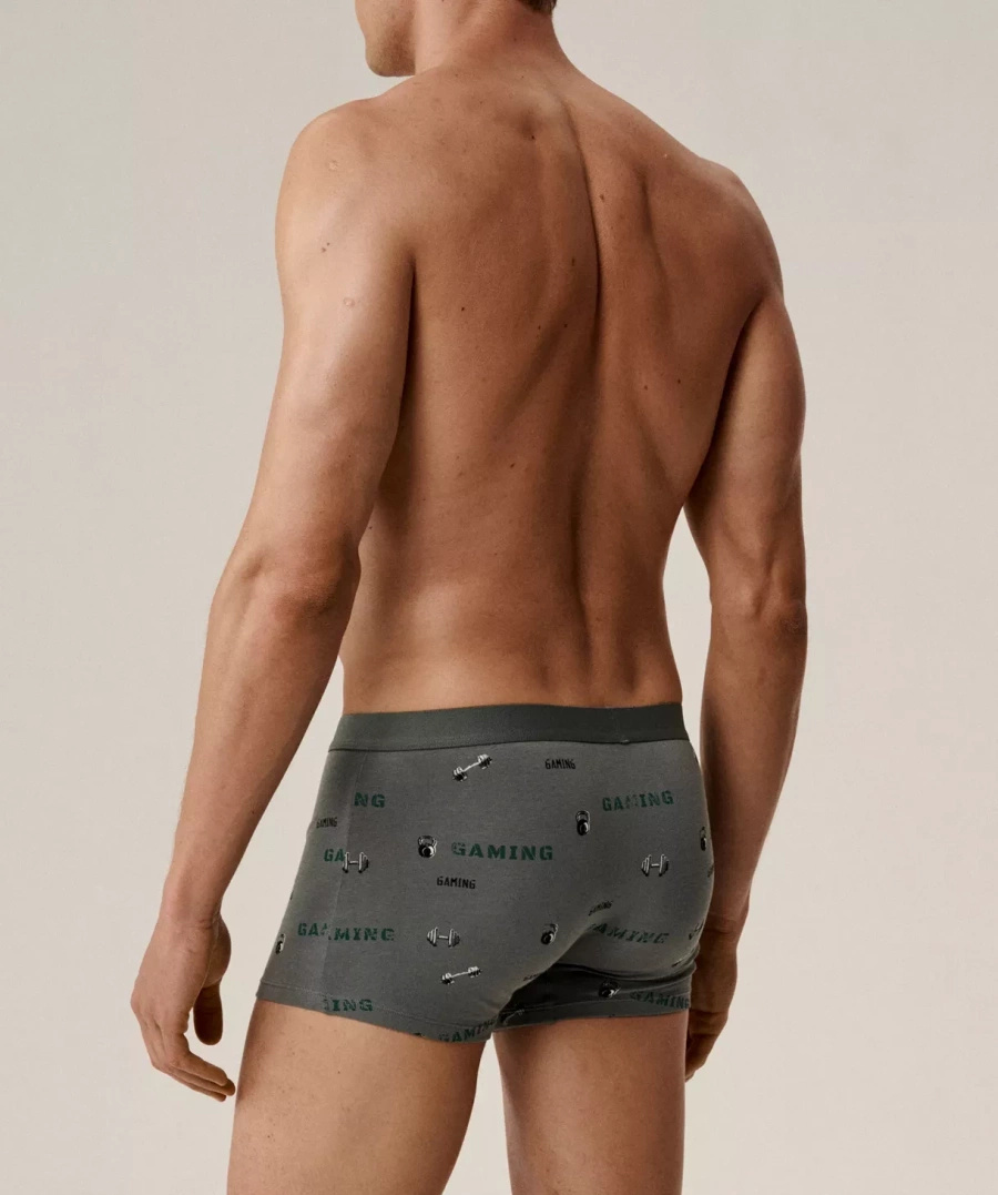 Herren-Boxershorts Serie 3mh-223 Schwarz/Khakigrün/Grün