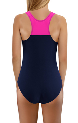 Sesto Senso Mädchen Badeanzug – Einteiliger Schwimmanzug mit UV-Schutz, Elastischer Poliamid-Stoff, Komfortabel und Stilvoll, Verschiedene Größen, Ideal für Strand und Pool, Farben: Marineblau oder Rosa