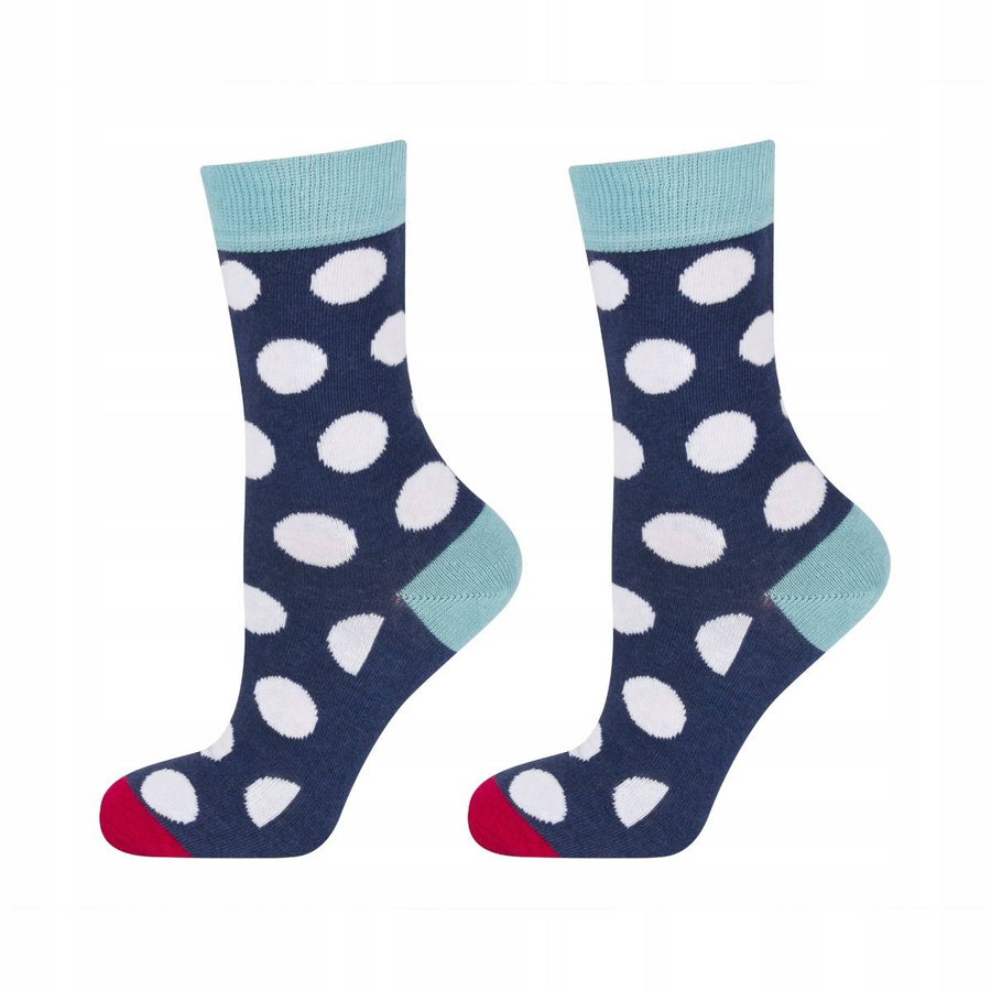 Marineblaue SOXO GOOD STUFF Kindersocken mit Tupfen 