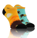 Sesto Senso Skarpetki Finest Cotton Stopki – Bequeme Baumwollsocken für Damen und Herren, Atmungsaktiv, Nicht Drückend, Lustiger Löwen-Design, Mehrfarbig, Ideal für Alltag und Sport, 1 Paar