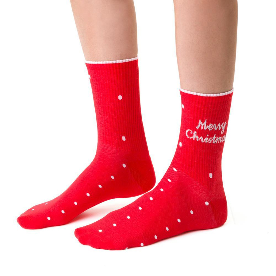 Skarpetki świąteczne w mikołaje art. 136 CO058 granatowe