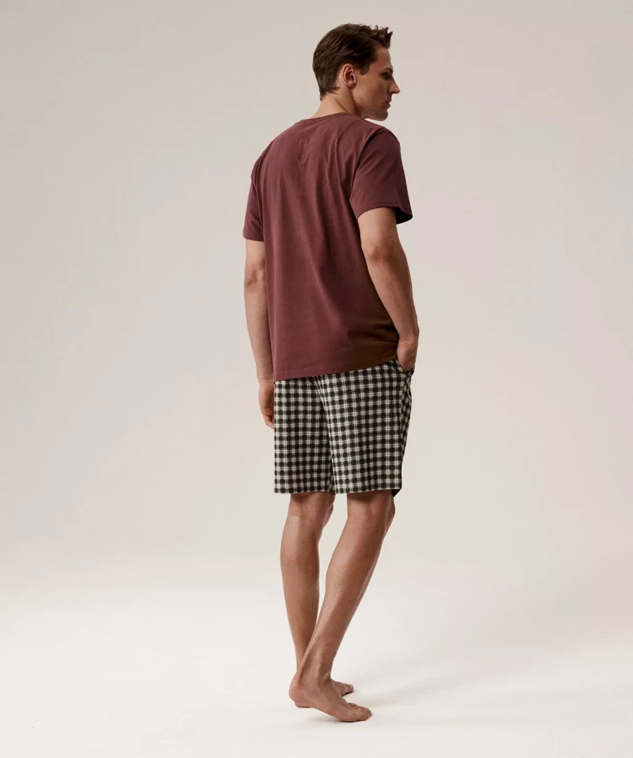 Pijama bărbătească Seria nmp-397 Gri-Roșu