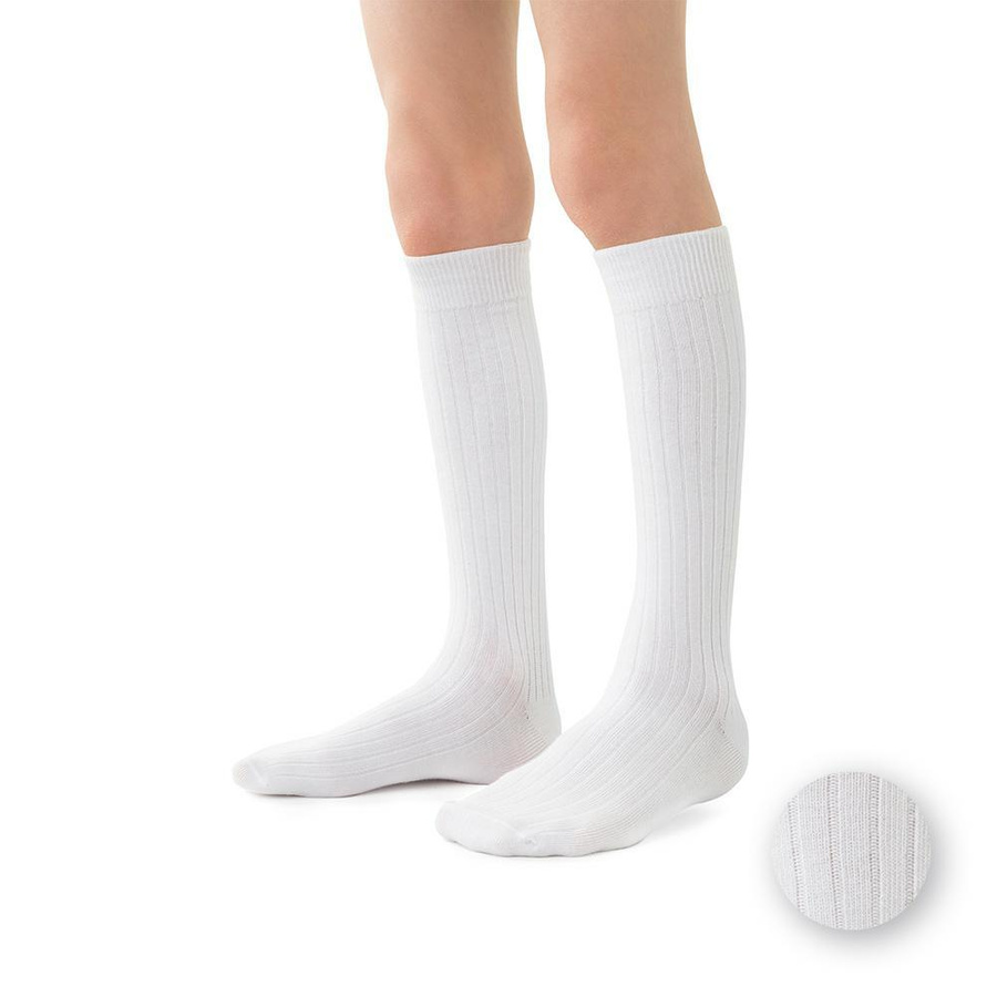 Podkolanówki dziecięce - bezuciskowe w prążek art. 072 YK008 melanż szare