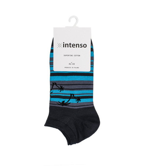 Farbige Socken Stops Kunst. 1849 Intenso Palmen graphit