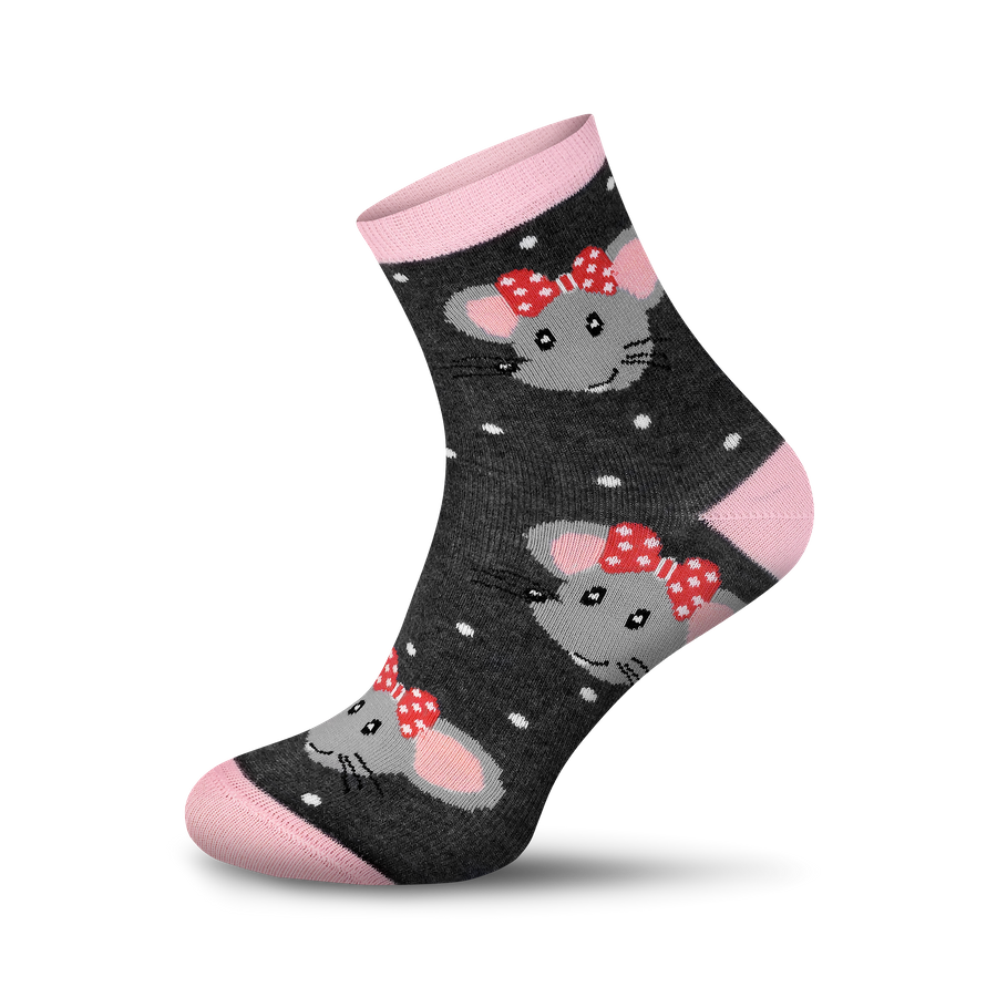 Damen Socken Serie Mause Grau