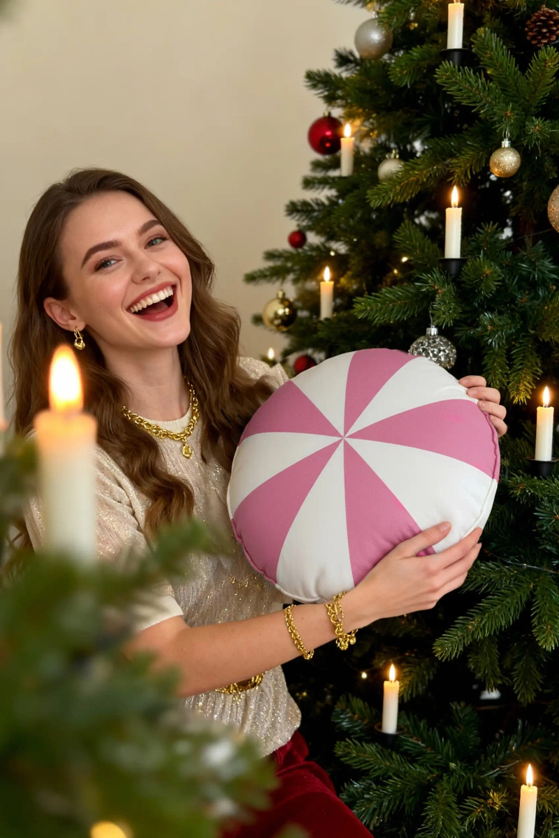 S WEIHNACHTSKISSEN CANDY 38*38 ROSA