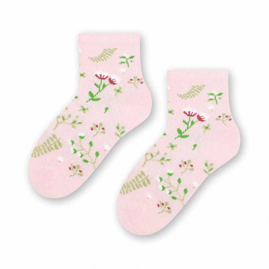 Kindersocken Kunst. 014 rosa Blumen