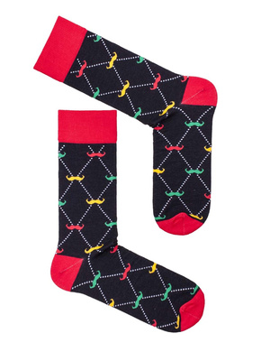 Herren Moustache Socken 0125.064, Farbe Schwarz, Größe 38-41