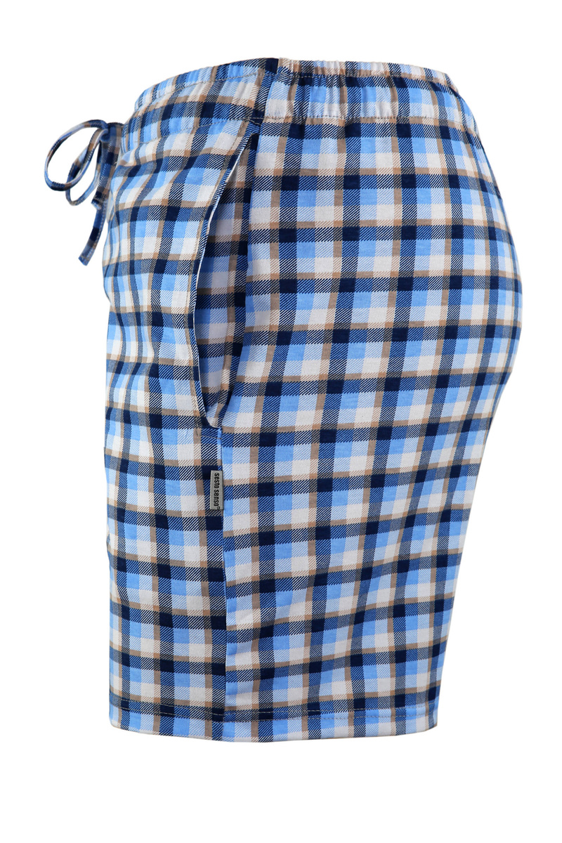 Schlafshorts Milo 2 kariert Blau