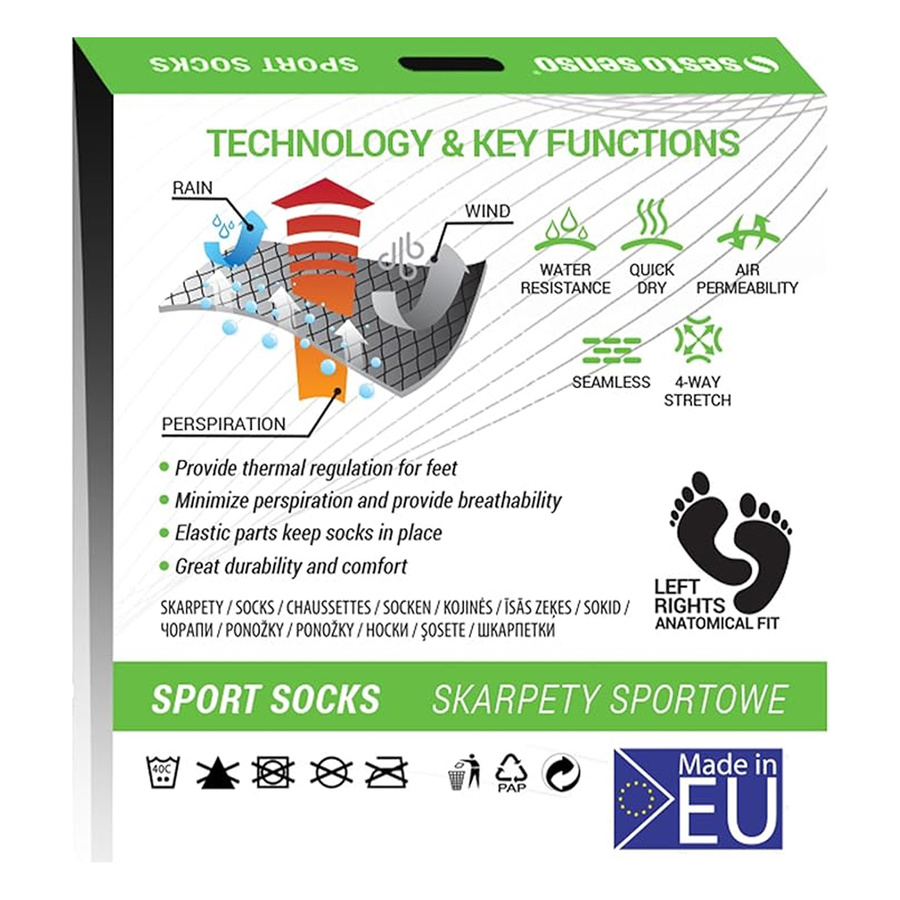 Bawełniane oddychające bezszwowe SKARPETY SPORTOWE SPORT SOCKS Sesto Senso 