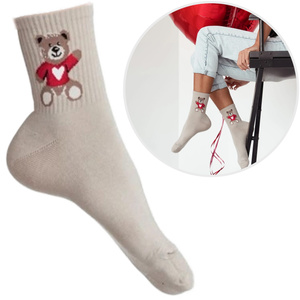 Teddybär-Socken für Damen zum Valentinstag