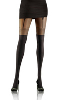 Sesto Senso Damenmode Strumpfhose – Elegante 20 DEN, Schwarz, Halbmatte Optik, Jacquardmuster mit Herzmotiv, Komfort ohne Teilung, Hochwertiger Polyamid, Ideal für Alltag und besondere Anlässe