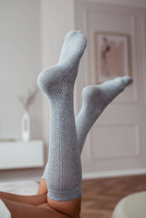 Kniestrümpfe Serie Ajour Grau