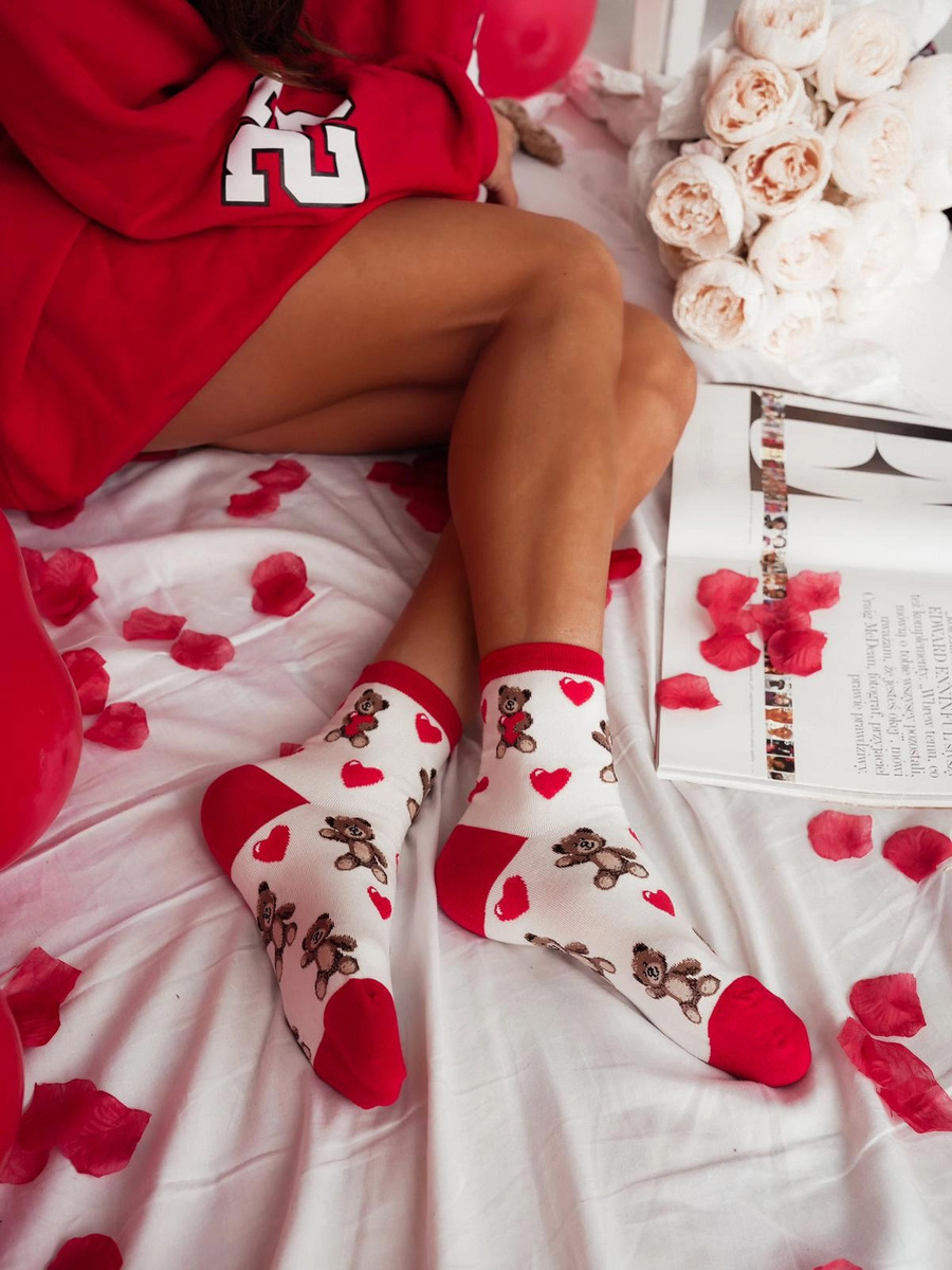 Șosete Dama 2-pack Valentine's Ecru Multicolor