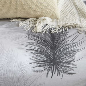 Bettwäsche Y017 Grau mit Federmuster