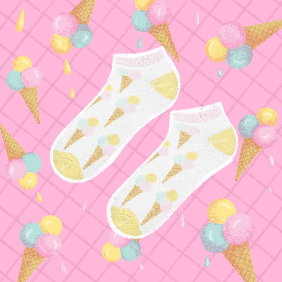 Stopki damskie kolorowe SOXO GOOD STUFF śmieszne lody