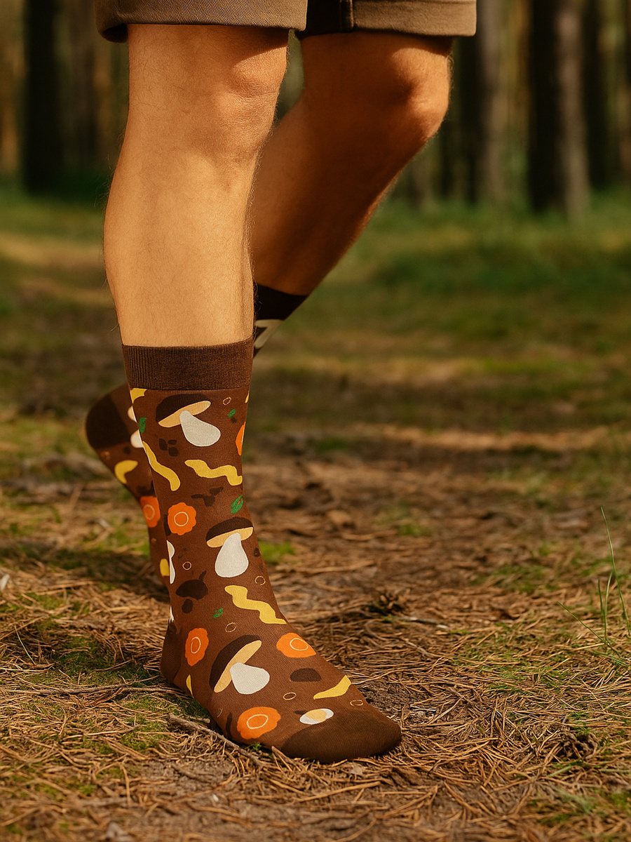 Damen-/Herren-Socken im Geschenkglas Pilzsuppe