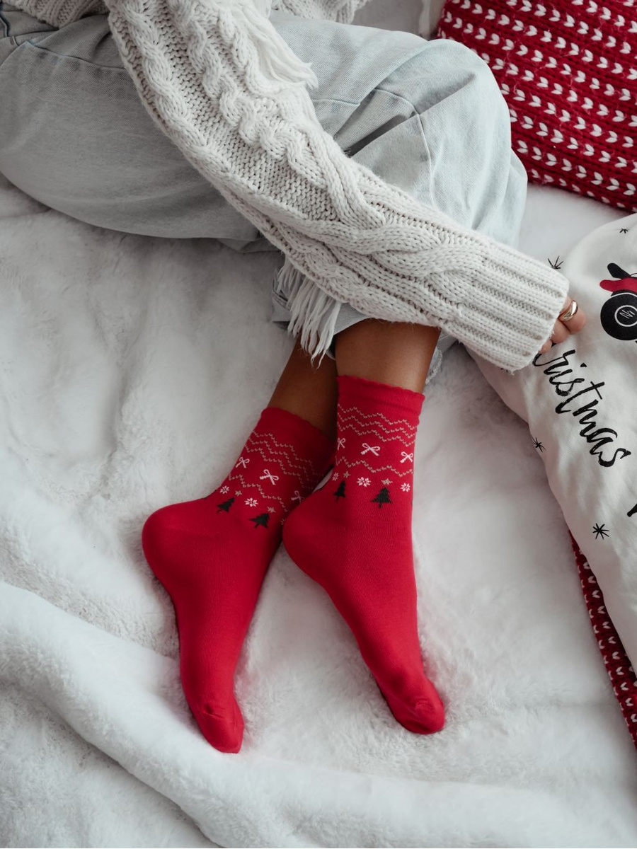 Women's Christmas socks with lurex 1283