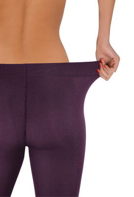Sesto Senso Damen Strumpfhose Gerda 100 DEN – Warme Akryl Strumpfhose mit Jacquardmuster, Weiches und Bequemes Design, Ideal für Wintertage, Rot/Bordeaux, Größe 2 bis XL