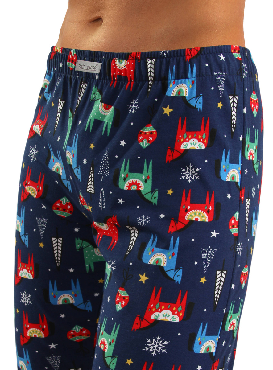 Schlafanzug Herren Weihnachten Blau