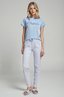 Damen Schlafanzug Juliana Blau Gestreift