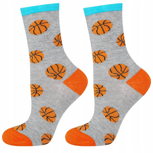 Graue SOXO GOOD STUFF Basketball-Socken für Kinder 