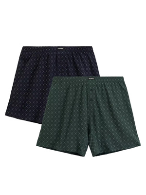 Locker Boxershorts 2mbx-077 Grün und Marineblau