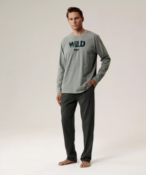 Herrenschlafanzug Serie nmp-392 Grün/Khaki