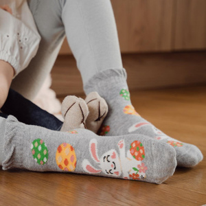 Ostersocken Art. 014 Hellgrau Mehrfarbig