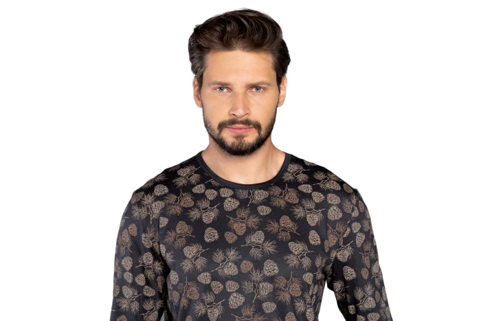 Schlafanzug Herren Pinus Langarm Langhose