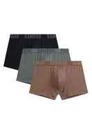 Herren-Boxershorts 3MH-215 Beige/Grün/Schwarz