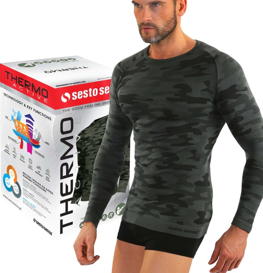 Tricou termic Thermo Active camuflaj gri