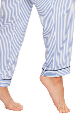 Gestreifter Pyjama aus Viskose mit kurzen Ärmeln für Damen