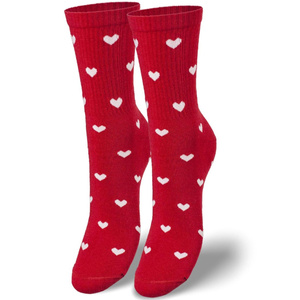 Damen Socken Wzorzyste 200 Rot mit Herzen