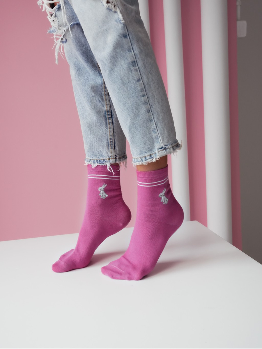 Damensocken Wzorzyste 200 Fuchsia und Rosa