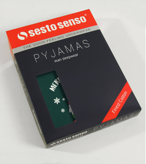 Pijama de Crăciun Verde Bărbați