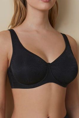 TERESA Soft Bra with Embossing, negro-black