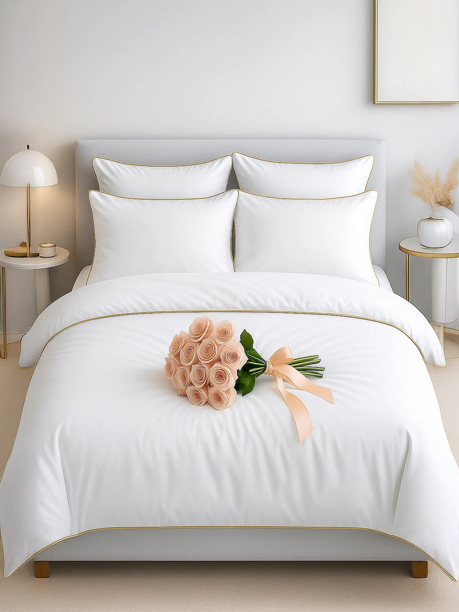 Bettwäsche Queen Premium Weiß