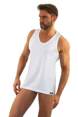 Sesto Senso Herren Tanktop ANACONDA – Bequeme Baumwolle mit Elastan, Flache Nähte, Ideal als Unterhemd oder für warme Tage, Weiß, Ohne Ärmel, Stilvoll und Langlebig, Perfekt als Geschenk, Made in Poland