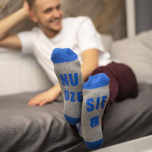 SOXO Herren lange Socken mit Aufschrift Baumwolle lustig 