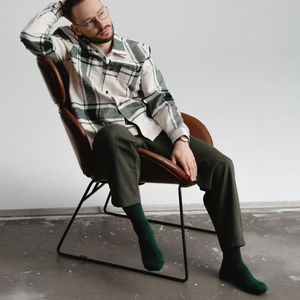 Skarpety garniturowe gładkie art.056 H103 szare