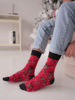 Herrensocken Weihnachtsserie Rot