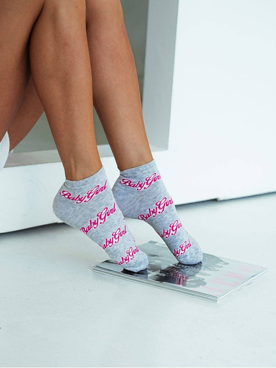 Șosete scurte Baby Girl Gri deschis melanj