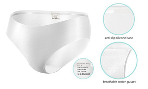 Sesto Senso Damen Figi – Laser Geschnittene Mikrofaser Unterwäsche, Nahtlos, Unsichtbar unter Kleidung, Mit Baumwolleinsatz, Silikonband, Weiß, Komfortabel und Hygienisch